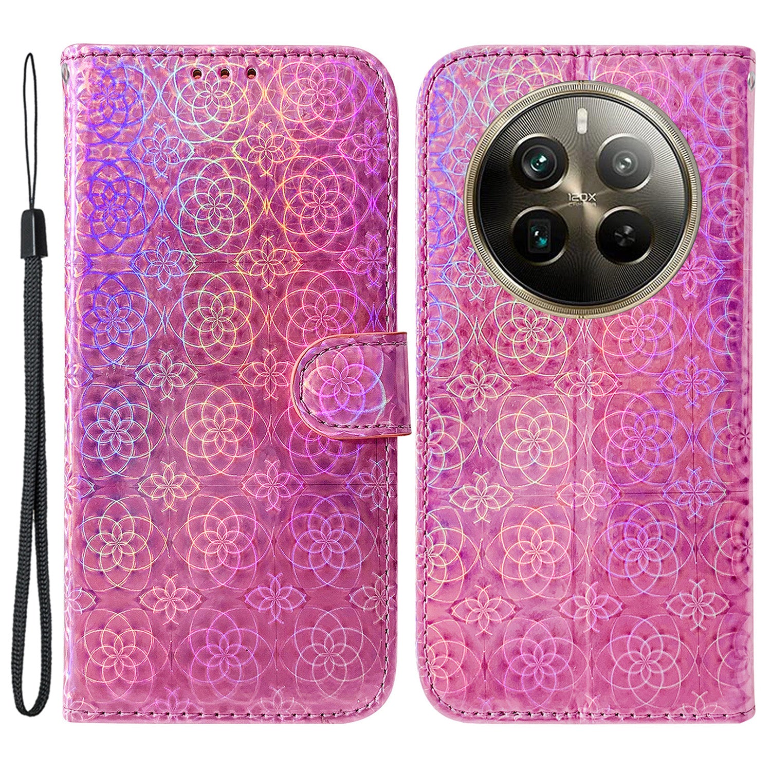 For Realme 12 Pro 5G / 12 Pro+ 5G Case PU Leather Dazzling Flower Phone Cover with Card Slots For Realme 12 Pro 5G / 12 Pro+ 5G Case PU Leather Dazzling Flower Phone Cover with Card Slots